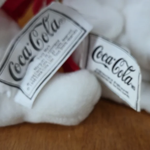 Coca-Cola Vintage Polar Bear Plush Set 1998 1999 Red Scarf Vest Mascot 2pc - Picture 4 of 11